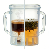 Mug à café en silicone de qualité alimentaire sans BPA avec couvercle et poignée, incassable, réutilisable, tasse à thé de bureau pour boissons chaudes et froides