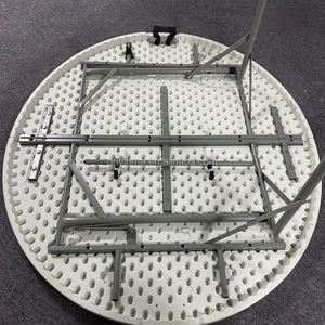 Mesa redonda y sillas de plástico blanco de 6 pies para jardín plegable portátil para exteriores para eventos, mesa de fiesta - Product Image 4