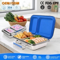 Boîtes à lunch en acier inoxydable Aohea de haute qualité, résistantes aux chocs, réutilisables, étanches, pour les sorties scolaires et les sorties de jour des enfants