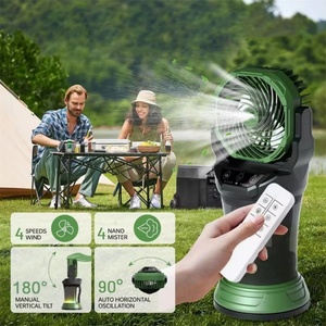 พัดลมพกพา 4 ระดับความเร็ว พร้อมฟังก์ชั่นพ่นละอองน้ำ สำหรับฤดูร้อน ใช้งานกลางแจ้ง ชาร์จไฟได้ แบตเตอรี่ 30000mAh อุปกรณ์อิเล็กทรอนิกส์สำหรับผู้บริโภค - Product Image 1