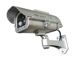 Segurança Barato Indoor/Outdoor Waterproof Security Vigilância Solar CCTV Dummy Camera com luz vermelha