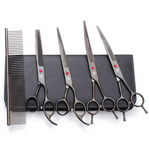 보라색 드래곤 개 미용 가위 6.5 "7" 일본 스테인레스 애완 동물 미용 청커 숱이 가위 동물 곡선 가위 Z3002 - Product Image 3