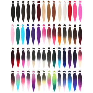 Extensiones de ganchillo para cabello africano, extensiones de cabello trenzado sintético preestirado, ombré, fácil de trenza - Product Image 1