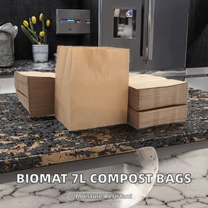 Bolsas de Residuos Orgánicos Compostables BioMat de 7L, Paquete de 120, Papel Kraft, Resistentes a la Humedad, Doble Fondo, Aptas para Alimentos, Hechas en China - Product Image 2