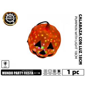 18cm lanterna di zucca con manico e luci a stella oggetto decorazioni di Halloween #70125 - Product Image 1