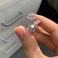 Bague en diamant de laboratoire 18 carats 1 carat 2 carats Bague solitaire ronde en diamant Or blanc Bague de fiançailles pour femmes