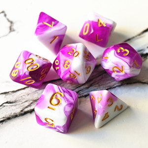 Juego de dados acrílicos de dos colores MINI PLANET TRPG Dungeons & Dragons dados acrílicos de plástico al por mayor juego de dados DND D4- D20 7 unids/<span class=keywords><strong>set</strong></span> juego - Product Image 5