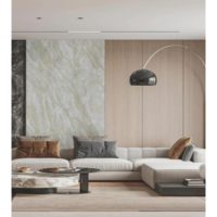 Revêtement mural en PVC 2600x540mm 3mm d'épaisseur, finition marbre Mugla, moderne, imperméable, sans travaux, usage domestique, salle de bain, cuisine, V-Line