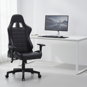 Chaise de jeu réglable en cuir synthétique noir, vente en gros d'usine, chaises de bureau personnalisées, modèle 5913, chaises de jeu 5913 591 - Product Image 1