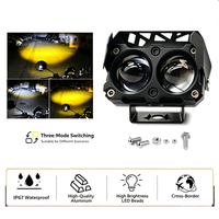 Phares de moto EURS 2LED bicolores avec écran LED, lentille de projecteur, phare haute luminosité, DRL, feu antibrouillard, ampoule de travail pour la conduite