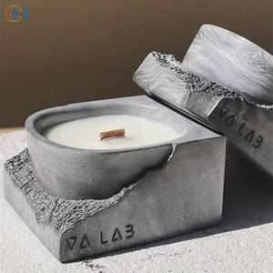 C&H 하우스 데코레이션 인더스트리얼 웨이스트랜드 스타일 내추럴 디자인 대형 시멘트 캔들 - Product Image 1