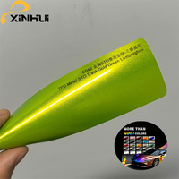 Película de Vinilo para Automóviles Metalizada STO Track Gold Green TPU, Alto Brillo, Cambio de Color, Autoregenerable, Antiarañazos, 7.5 Mil, 1.52x15M, OEM/ODM