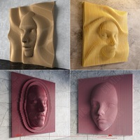 Panneaux muraux modernes en panneaux de densité (MDF) 3D-stéréoscopiques, à découpe ondulée, inspirés du visage humain, insonorisants et étanches, pour gymnases et centres commerciaux