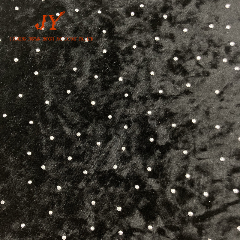 A0558 hot stone Low Price Soft Gold Velvet Foil Printed Velvet For Toy Sparkle Shaggy Fabric And Garment