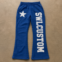Pantalons de survêtement personnalisés en gros à faible MOQ pour homme, poids lourd, molleton de haute qualité, broderie, patchwork