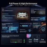Precio de Fábrica, Nueva Computadora de Escritorio HP ProDesk 2 Tower G1a, AMD R5-8500G, 8GB/16GB RAM, 256GB/512GB SSD, WiFi, PC para Oficina y Negocios