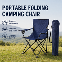 Chaise pliante d'extérieur légère en fer, design chinois, avec dossier et accoudoirs, chaise de camping portable pour pique-nique, tissu Oxford