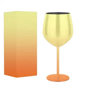 Nieuwe Aankomst Roestvrijstalen Wijnglazen Kleurrijke Cocktail Gouden Wijnbeker Glas Lange Steel Rode Wijn Bekers Voor Feest Bruiloft