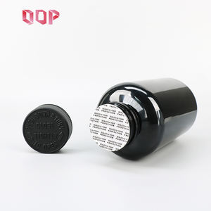 Botellas de aceite de pescado PET con logotipo personalizado de 2oz 5oz 6oz 7oz 8oz, frasco de plástico negro para cápsulas farmacéuticas con tapas a prueba de niños. - Product Image 5