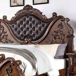 <span class=keywords><strong>Cama</strong></span> Queen Size Tradicional <span class=keywords><strong>de</strong></span> Lujo en Color Cerezo Marrón, Tapizada en Cuero Sintético, HB FB, 1 Pieza, Muebles <span class=keywords><strong>de</strong></span> Dormitorio <span class=keywords><strong>de</strong></span> Madera - Product Image 2