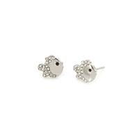 Boucles d'oreilles clous en argent pavé de zircon en forme de poisson pour filles, en acier inoxydable 316L hypoallergénique, mini bijoux d'oreille animaux marins pour enfants