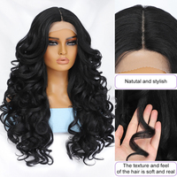 Perruque bouclée naturelle Deep Water Wave 13x6 tressée bordeaux résistante à la chaleur sans colle HD synthétique Lace Front pour la vente en gros