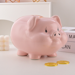 Salvadanaio Creativo Redeco di Grande Capacità per Bambini, Salvadanaio in Ceramica Rosa per Ragazze, per Regali e Decorazione Casa - Product Image 2