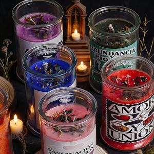 Velas de Bendición de Siete Temas Transfronterizas, Cera de Soja Natural, Flores Secas, Artesanía Mágica de Vertido, Meditación y Sanación - Product Image 2