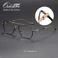 Nouvelles montures de lunettes de vue de luxe de haute qualité en titane pour hommes, à double pont, avec optiques de précision