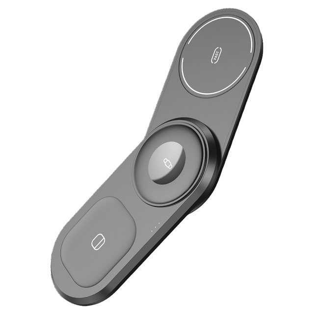 Wesdar Brand 3-in-1 Ultra Slim Magnetic Wireless Charger 15W 10W 7.5W 5W for Smart Watch Earphones Phone OTP Protection PD 3.0