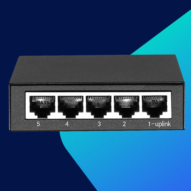 Plug and Play Desktop 5-Port 10/100Mbps Fast Unmanaged Ethernet Switch