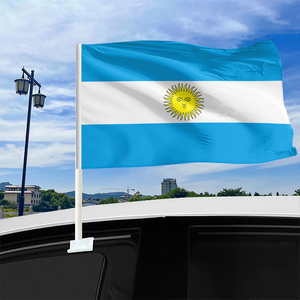 Bandera de ventana duradera de poliéster 100% de 12*18 pulgadas personalizada al por mayor, Bandera de ventana de coche Argentina personalizada - Product Image 2