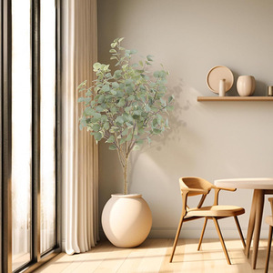 Arbre d'eucalyptus artificiel Xinlei 1,2 m 1,5 m 1,8 m en plastique et soie, plante décorative d'intérieur et d'extérieur sur pied - Product Image 4