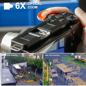 Appareils photo numériques professionnels avec objectifs rétractables pour la photographie, 64 MP, vidéo 4K, WIFI, zoom optique 6x - Product Image 5
