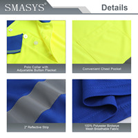 Camisetas Polo SMASYS Retro Transpirables de Verano, 100% Poliéster, Ligeras, de Alta Visibilidad para Tráfico, ANSI Clase 1, con Logotipo Personalizado