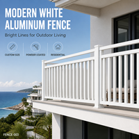 Clôture en aluminium moderne sur mesure résistante aux intempéries pour terrasse résidentielle, patio et toit