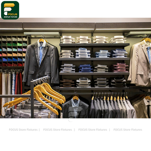 Custom Modern Apparel Shop Fashion Rack <b>Wall</b> Shelving <b>Cabinet</b> Checkout Counter Fixture - Product Image 5