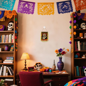 Banderas de Coche con Diseño del Día de los Muertos en México, 10x15cm, Mini Banderines para Ventana con Ventosa - Product Image 4