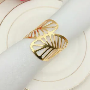 Factory Customized Wholesale Gold Leaf Napkin Rings Napkin Rings Cheap Dining Napkin Rings