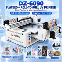 Model Baru 2026 60CM*90CM Warna Putih Pernis untuk Panel Foto Kaca Akrilik Ubin Keramik Pencetakan DZ-6090 Printer UV Flatbed
