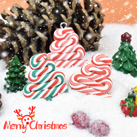 Arbre de noël polymère argile bonbons résine breloques pour la fabrication de bijoux à bricoler soi-même boucle d'oreille pendentifs épingle à cheveux coque de téléphone accessoires de décoration