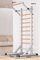 Barras Paralelas Multifuncionales Portátiles para el Hogar, Barra de Dominadas sin Perforaciones, Entrenamiento de Fuerza y Flexibilidad, Madera de Haya