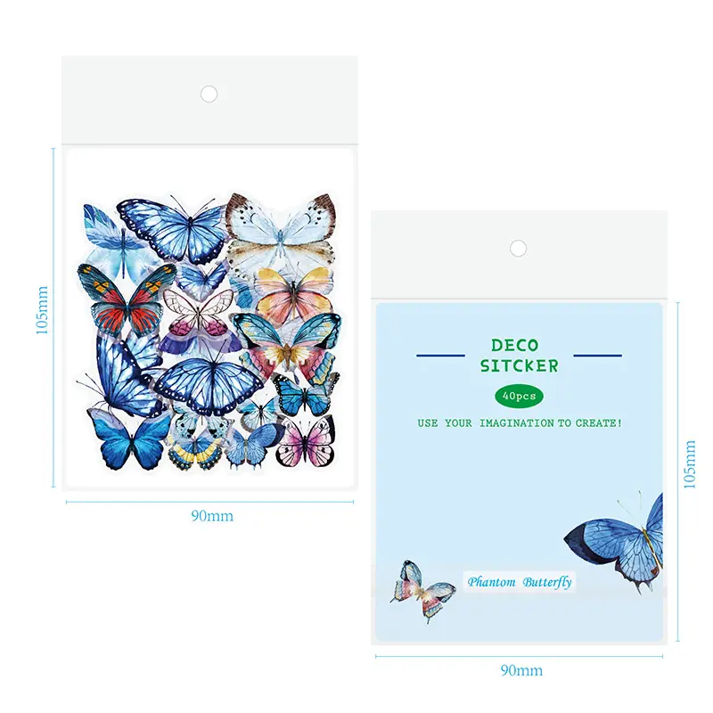 DIYの乳製品とスクラップブックのステッカーを飾る創造的な防水蝶PET透明ステッカー