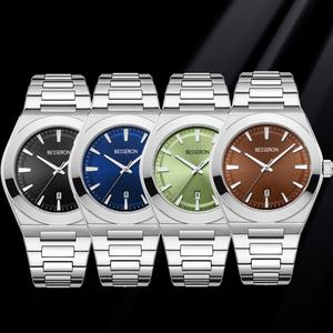 Custom 42 mm Green Shiny Dial Stainless Steel <b>Men's</b> <b>Quartz</b> <b>Watch</b> High Quality Crocodile Luxury Business Style 5ATM Water - Product Image 5