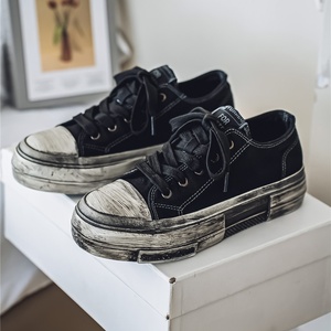 Nouvelles Chaussures de Skate en Toile Vintage Effet Vieilli pour Hommes 2026 – Baskets Décontractées Respirantes à Lacets pour l'Été - Product Image 2