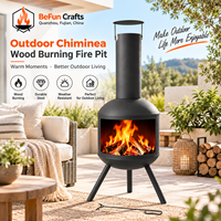 BeFun Crafts Grande Cheminée Extérieure à Bois de 135 cm, Brûleur à Bois sur Trépied pour Jardin, Chauffage Extérieur OEM ODM