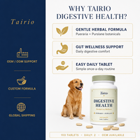 Comprimés de Pueraria Purslane pour la santé digestive des chiens, formule à base de plantes pour le bien-être intestinal, 100 unités, soin quotidien, naturel, OEM