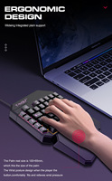 Mini clavier et souris magnétique pour téléphone portable, rétroéclairé, coloré, à une main, pour jeu Free Fire