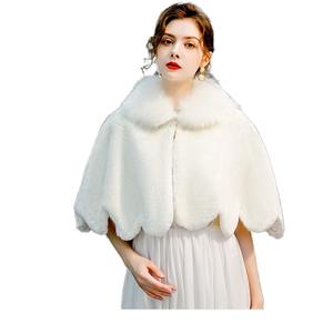 Châle mariée robe de mariée épaissie chaude cape demoiselle d'honneur blanc châle robe de mariée châle accessoires - Product Image 5