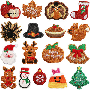 Christmas Themed Embroidered Patch Polar Bear Snowman Nutcracker Fashion Sewing Accessory for Clothing DIY - Product Image 1